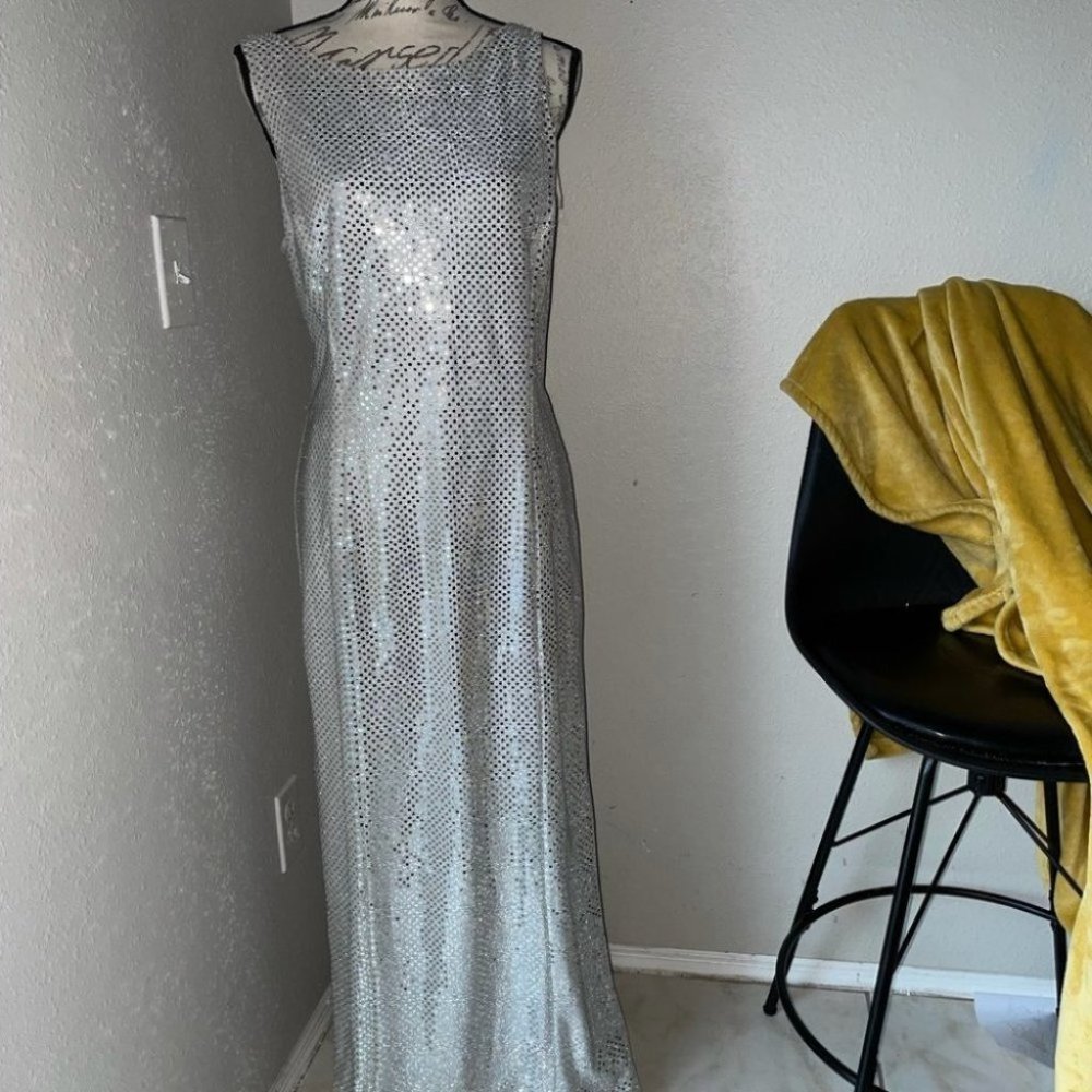 Bari - Jay Silver Sequin Dress